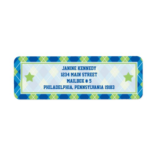 レディテスタイルブルー&グリーンアーガイル ラベル (正面)