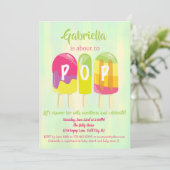 レディトゥアイスポップ・アートのポップベビーシャワー招待状 招待状 (スタンド正面)
