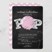 レディトゥピンポップ・アートのクバルーンガールベビーシャワー招待状 招待状 (正面/裏面)