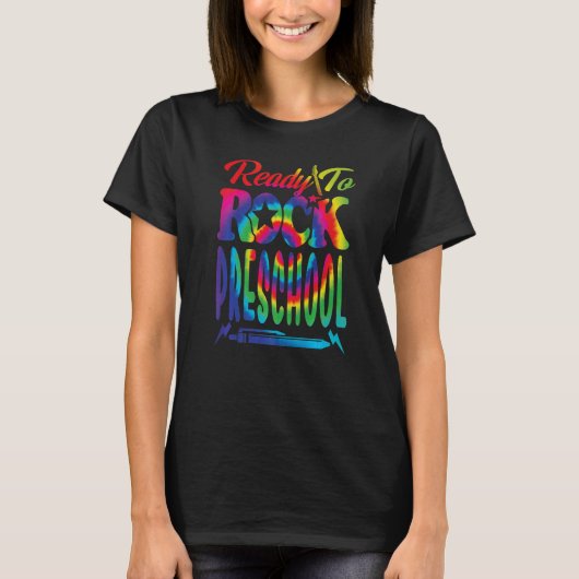 レディトゥロックプレスクール新学期絞り染め Tシャツ (正面)