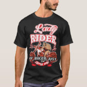 レディバイクもしくは自転車に乗る人私のバイクもしくは自転車に乗る人は私のTシャツを愛している Tシャツ (正面)