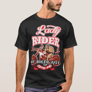 レディバイクもしくは自転車に乗る人私のバイクもしくは自転車に乗る人は私のTシャツを愛している Tシャツ