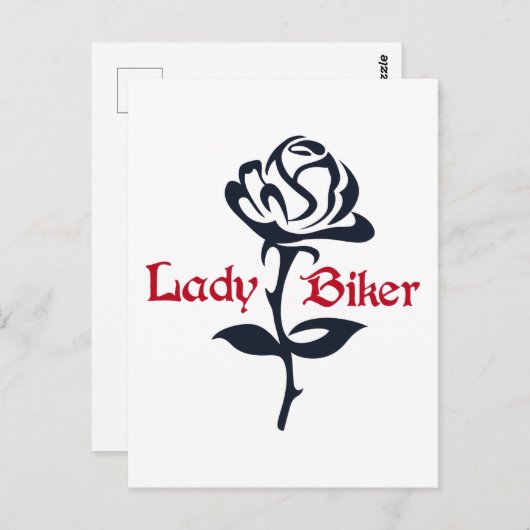 レディバイクもしくは自転車に乗る人 ポストカード (正面/裏面)