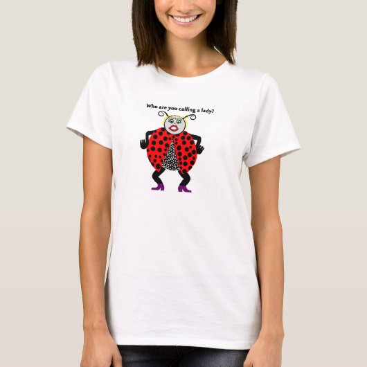 レディバグおもしろい虫 Tシャツ (正面)