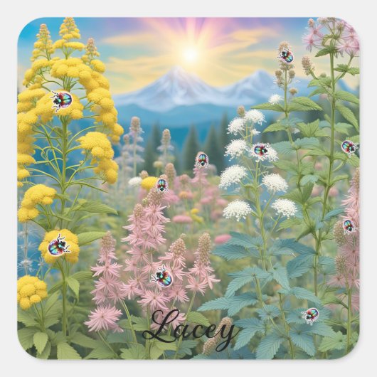 レディバグの庭への訪問 スクエアシール (正面)