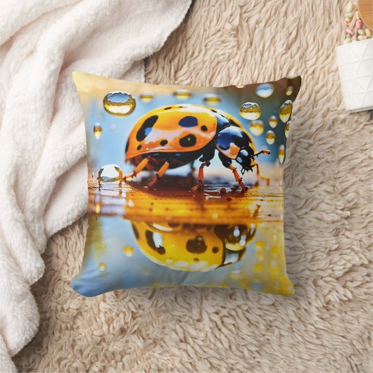 レディバグの雨の装飾用クッション クッション (ブランケット)