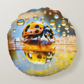 レディバグの雨の装飾用クッション ラウンドクッション (裏面)