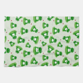 レディバグパターンのリリリパッドのかわいいカエル キッチンタオル (横)