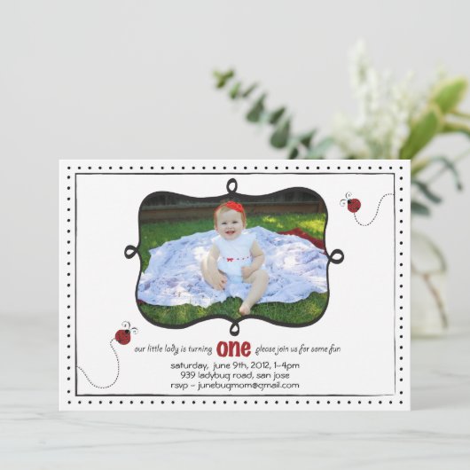 レディバグファースト誕生日 招待状 (スタンド正面)