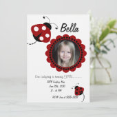 レディバグフォト招待状フラワー招待状 招待状 (スタンド正面)