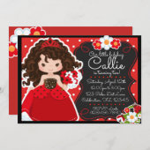 レディバグプリンセスガールズバースデー 招待状 (正面/裏面)