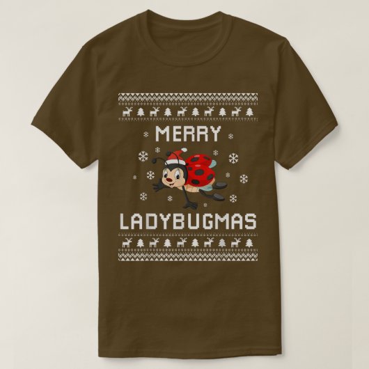 レディバグラバー クリスマス ダサい Xmas レディバード スウェーター Tシャツ (デザイン正面)