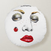 レディバグ付き美女顔スケッチ ラウンドクッション (裏面)