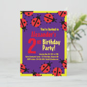 レディバグ動物キッドのバースデーパーティ招待状 招待状 (スタンド正面)