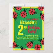 レディバグ動物キッドのバースデーパーティ招待状 招待状 (正面)