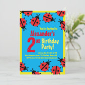 レディバグ動物キッドのバースデーパーティ招待状 招待状 (スタンド正面)