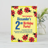 レディバグ動物キッドのバースデーパーティ招待状 招待状 (スタンド正面)