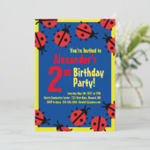 レディバグ動物キッドのバースデーパーティ招待状 招待状 (スタンド正面)