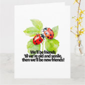 レディバグ友情名言 面白い 老化 ユーモア 妻 カード (黄色い花)