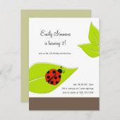 レディバグ誕生日の招待状 インビテーションポストカード (正面/裏面)