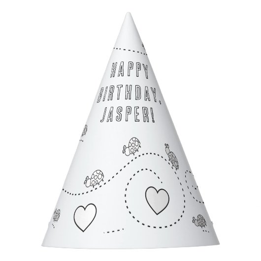 レディバグ誕生日パーティー – カラー自分のパーティー帽子 パーティーハット (正面)