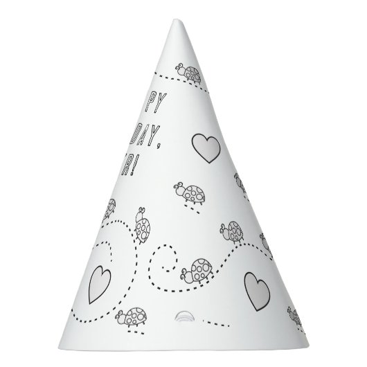 レディバグ誕生日パーティー – カラー自分のパーティー帽子 パーティーハット (右)