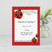 レディバグ誕生日 招待状 (スタンド正面)