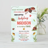 レディバグ1st誕生日の招待ガールラブバグレディ 招待状 (スタンド正面)