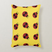 レディバグ60年代のレトロクールな赤黄色 アクセントクッション (正面(垂直))