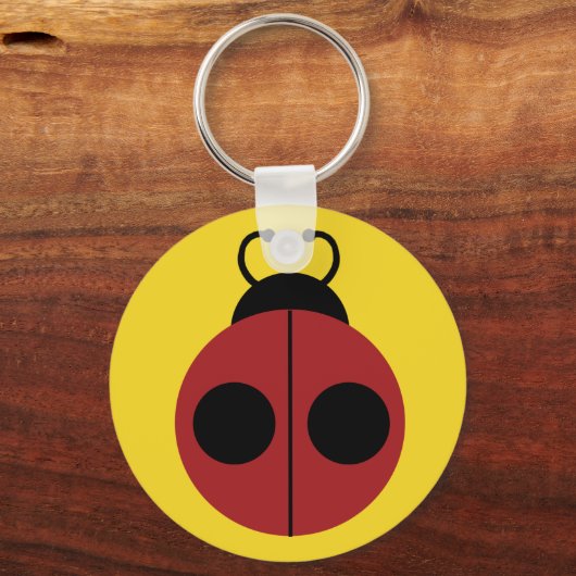 レディバグ60年代のレトロクールな赤黄色 キーホルダー (正面)