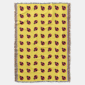 レディバグ60年代のレトロクールな赤黄色 スローブランケット (正面縦)