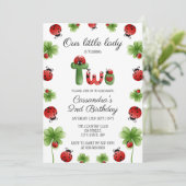 レディバグ アルファベット レター キッズ 2歳 誕生日 招待状 (スタンド正面)