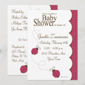 レディバグ ベビーシャワー 招待状 (正面/裏面)