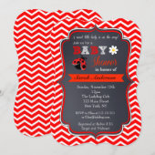 レディバグ ベビーシャワー 招待状 (正面/裏面)