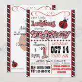 レディバグ 1歳の誕生日 招待状 (正面/裏面)