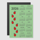 レディバグ 2026年 カレンダー マグネットカード (正面/裏面)