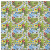 レディバードとチョウ ファブリック (見本)