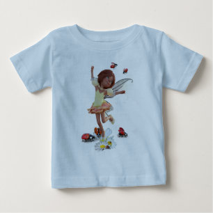 レディバードとチョウ ベビーTシャツ