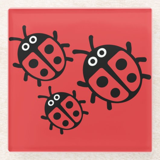 レディバード・アンド・レディバグ ガラスコースター (正面)