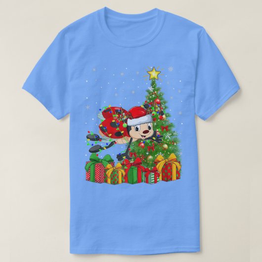 レディバード ライティング クリスマス ツリー サンタ ハット レディバード クリスマス Tシャツ (デザイン正面)