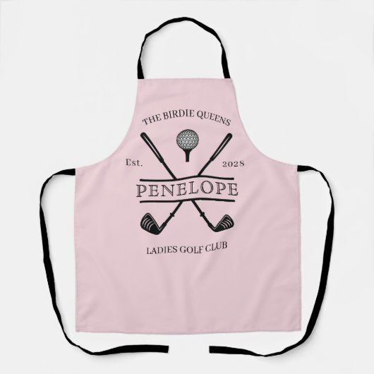 レディパーソナライズされたスゴルフクラブ名 エプロン (正面)