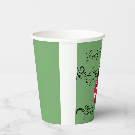 レディパーソナライズされたバグ紙カップ誕生日ラディバグ 紙コップ (右)