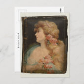 レディビクトリアンオイル塗装ポートレートオンアルバム ポストカード (正面/裏面)