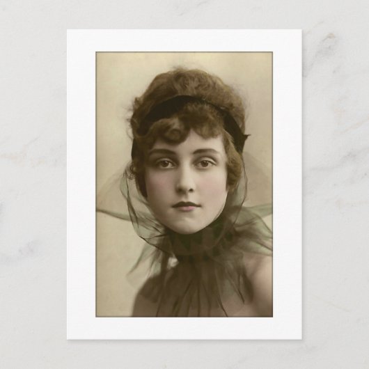 レディビクトリアンネット高襟 ポストカード (正面)