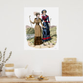 レディビクトリアンハイカー – オールドファッションドトレッキング! ポスター (キッチン)