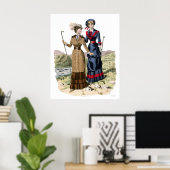 レディビクトリアンハイカー – オールドファッションドトレッキング! ポスター (ホームオフィス)