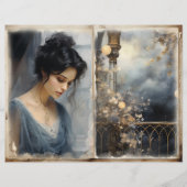 レディビクトリアンバルコニーブルージャンクジャーナルページ (裏面)