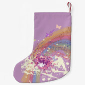 レディビクトリアンパープルカラスプラッシュストッキング スモールクリスマスストッキング (裏面)