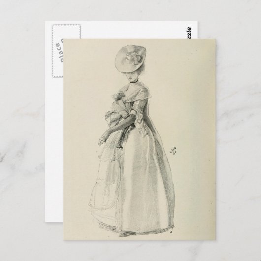 レディビクトリアンファッション ポストカード (正面/裏面)