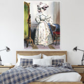 レディビクトリアンフローラスカートエレガント- ヴィンテージA キャンバスプリント (インサイチュ (寝室))